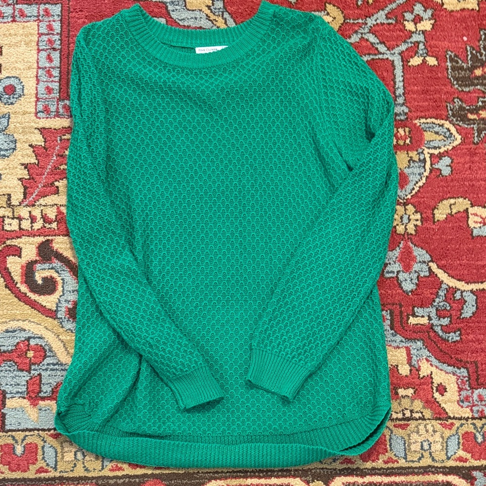 Pink Clover Teal Women's Sweater